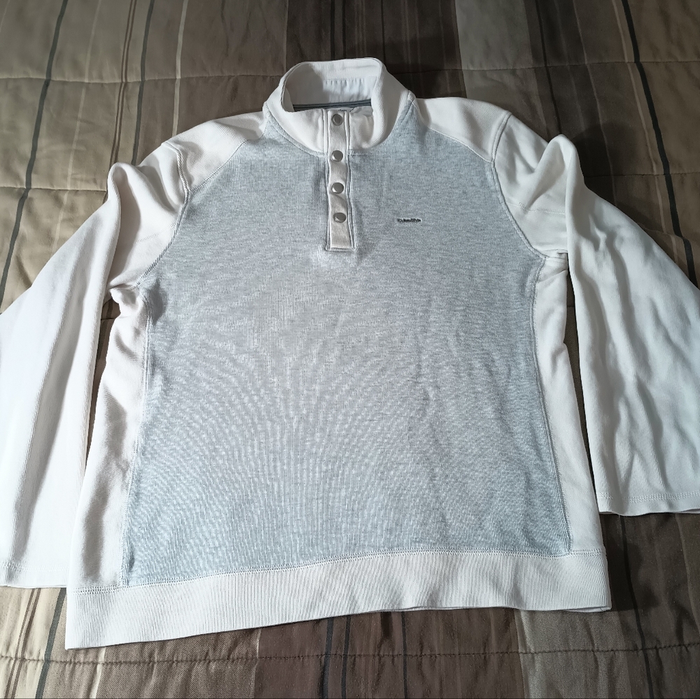 Men's Calvin Klein Gray‎ and White Sweatshirt L